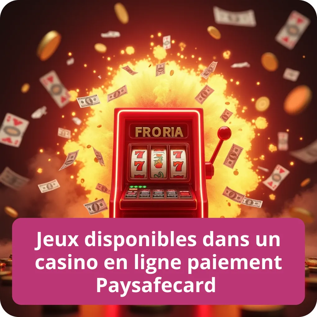 Jeux disponibles dans un casino en ligne paiement PaysafeCard